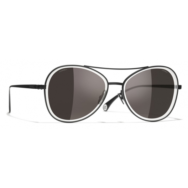 Chanel - Occhiali Modello Pilota da Sole - Nero Grigio - Chanel Eyewear