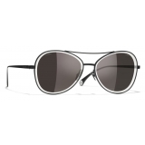 Chanel - Pilot Sunglasses - Black Gray - Chanel Eyewear