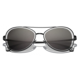 Chanel - Occhiali Modello Pilota da Sole - Nero Grigio - Chanel Eyewear