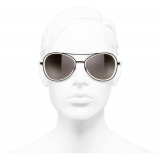 Chanel - Occhiali Modello Pilota da Sole - Nero Grigio - Chanel Eyewear