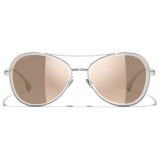 Chanel - Pilot Sunglasses - Silver Pink Gold - Chanel Eyewear