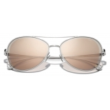 Chanel - Occhiali Modello Pilota da Sole - Argento Oro Rosa - Chanel Eyewear