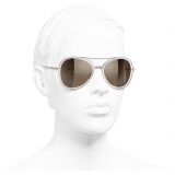 Chanel - Occhiali Modello Pilota da Sole - Rosa Marrone - Chanel Eyewear