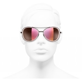 Chanel - Occhiali Modello Pilota da Sole - Rosso Scuro - Chanel Eyewear