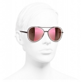 Chanel - Occhiali Modello Pilota da Sole - Rosso Scuro - Chanel Eyewear