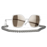 Chanel - Occhiali Farfalla da Sole - Argento Oro - Chanel Eyewear