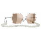 Chanel - Occhiali Farfalla da Sole - Argento Oro Rosa - Chanel Eyewear