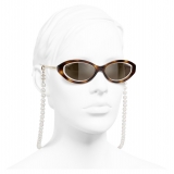 Chanel - Oval Sunglasses - Tortoise Brown - Chanel Eyewear