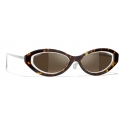 Chanel - Oval Sunglasses - Dark Tortoise Brown - Chanel Eyewear