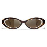 Chanel - Oval Sunglasses - Dark Tortoise Brown - Chanel Eyewear