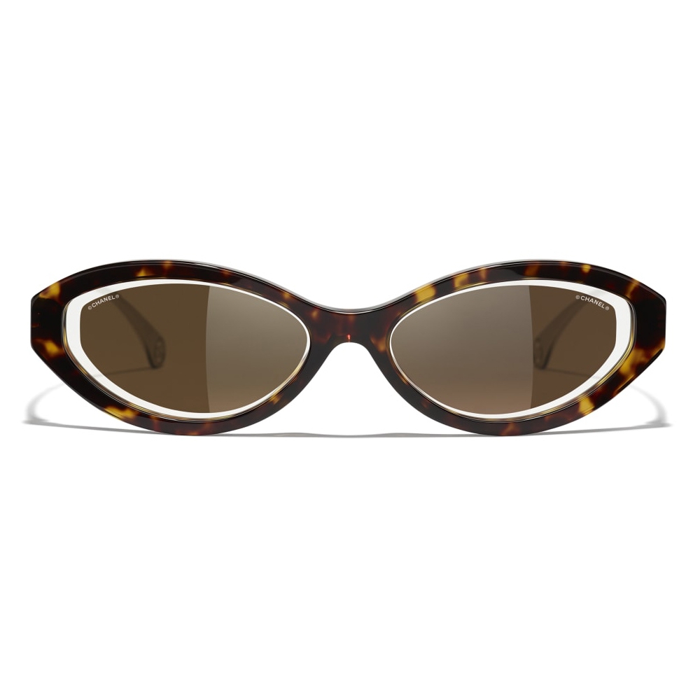 Chanel, Brown square tortoise bow sunglasses - Unique Designer Pieces