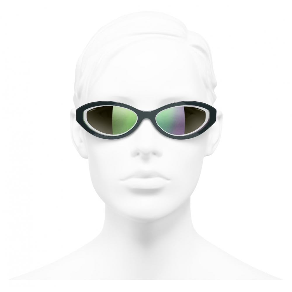 Chanel - Round Sunglasses - Black Gold Glitter - Chanel Eyewear - Avvenice
