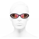 Chanel - Oval Sunglasses - Dark Red - Chanel Eyewear