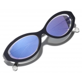 Chanel - Occhiali Ovali da Sole - Blu Scuro - Chanel Eyewear