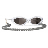 Chanel - Occhiali Ovali da Sole - Trasparente Grigio - Chanel Eyewear