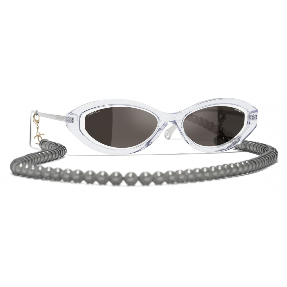 Chanel - Oval Sunglasses - Transparent Gray - Chanel Eyewear