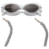 Chanel - Occhiali Ovali da Sole - Trasparente Grigio - Chanel Eyewear