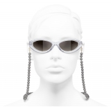 Chanel - Occhiali Ovali da Sole - Trasparente Grigio - Chanel Eyewear