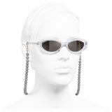 Chanel - Occhiali Ovali da Sole - Trasparente Grigio - Chanel Eyewear