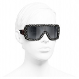 Chanel - Occhiali da Sole a Maschera - Bianco Nero Grigio - Chanel Eyewear