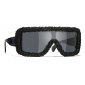 Chanel - Shield Sunglasses - Black Gray - Chanel Eyewear