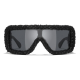 Chanel - Shield Sunglasses - Black Gray - Chanel Eyewear