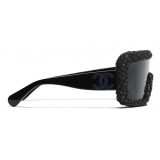 Chanel - Shield Sunglasses - Black Gray - Chanel Eyewear