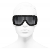 Chanel - Occhiali da Sole a Maschera - Nero Grigio - Chanel Eyewear