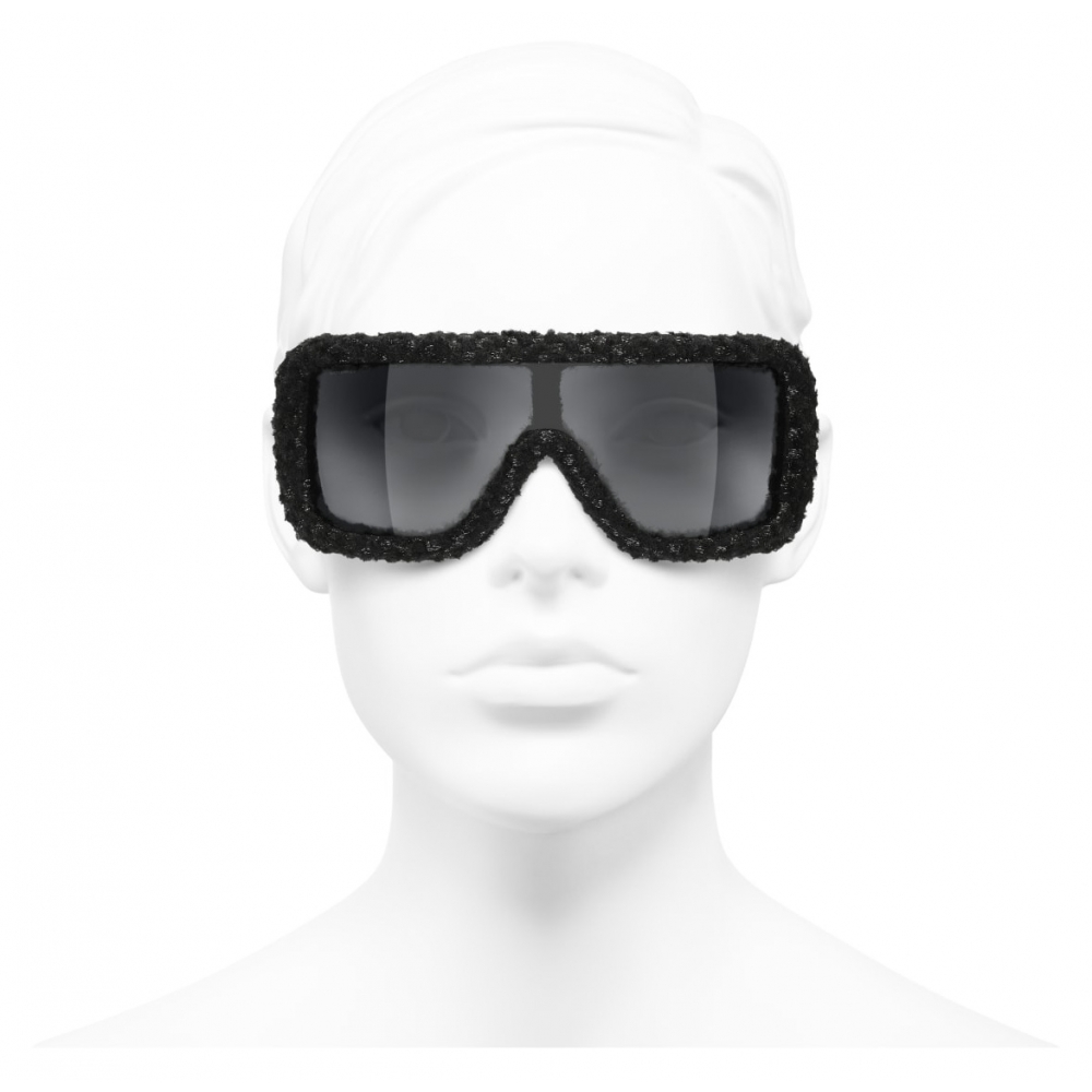 Chanel - Shield Sunglasses - White Black Gray - Chanel Eyewear - Avvenice