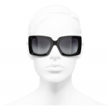 Chanel - Occhiali Rettangolari da Sole - Nero Oro Grigio - Chanel Eyewear