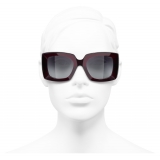 Chanel - Rectangle Sunglasses - Dark Burgundy Gray - Chanel Eyewear