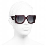 Chanel - Occhiali Rettangolari da Sole - Bordeaux Scuro Grigio - Chanel Eyewear