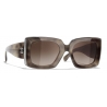 Chanel - Rectangle Sunglasses - Tortoise Silver Brown - Chanel Eyewear