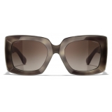 Chanel - Rectangle Sunglasses - Tortoise Silver Brown - Chanel Eyewear