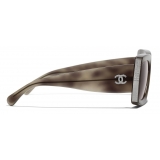 Chanel - Rectangle Sunglasses - Tortoise Silver Brown - Chanel Eyewear