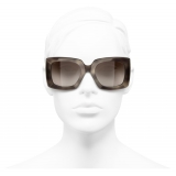 Chanel - Rectangle Sunglasses - Tortoise Silver Brown - Chanel Eyewear