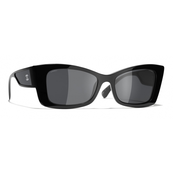 Chanel - Rectangle Sunglasses - Black Gray - Chanel Eyewear