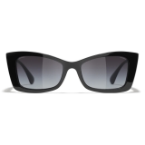 Chanel - Occhiali Rettangolari da Sole - Nero Grigio Sfumato - Chanel Eyewear