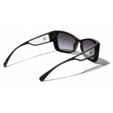 Chanel - Rectangle Sunglasses - Black Gray Gradient - Chanel Eyewear