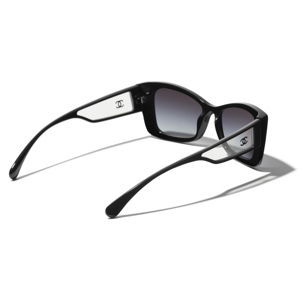 Chanel - Rectangle Sunglasses - Black Gray Gradient - Chanel Eyewear -  Avvenice