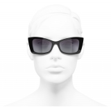 Chanel - Occhiali Rettangolari da Sole - Nero Grigio Sfumato - Chanel Eyewear