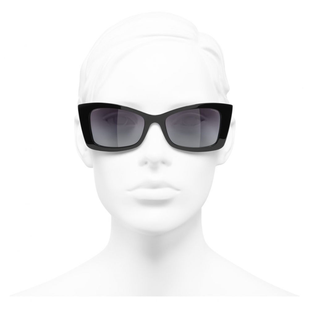 Chanel - Rectangular Sunglasses - Black Gray Gradient - Chanel Eyewear -  Avvenice