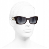 Chanel - Rectangle Sunglasses - Dark Red White Gold - Chanel Eyewear