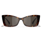 Chanel - Rectangle Sunglasses - Dark Tortoise White Gold - Chanel Eyewear