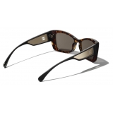 Chanel - Rectangle Sunglasses - Dark Tortoise White Gold - Chanel Eyewear