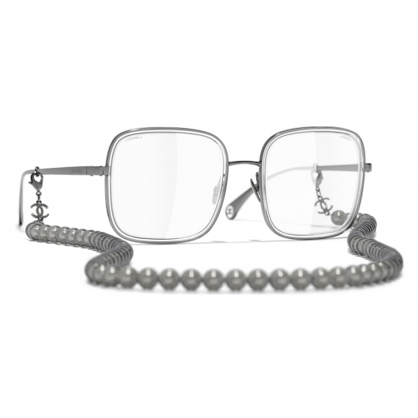 Chanel - Square Sunglasses - Dark Silver Transparent - Chanel Eyewear