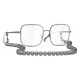 Chanel - Square Sunglasses - Dark Silver Transparent - Chanel Eyewear