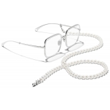 Chanel - Occhiali Quadrati da Sole - Argento Trasparente - Chanel Eyewear