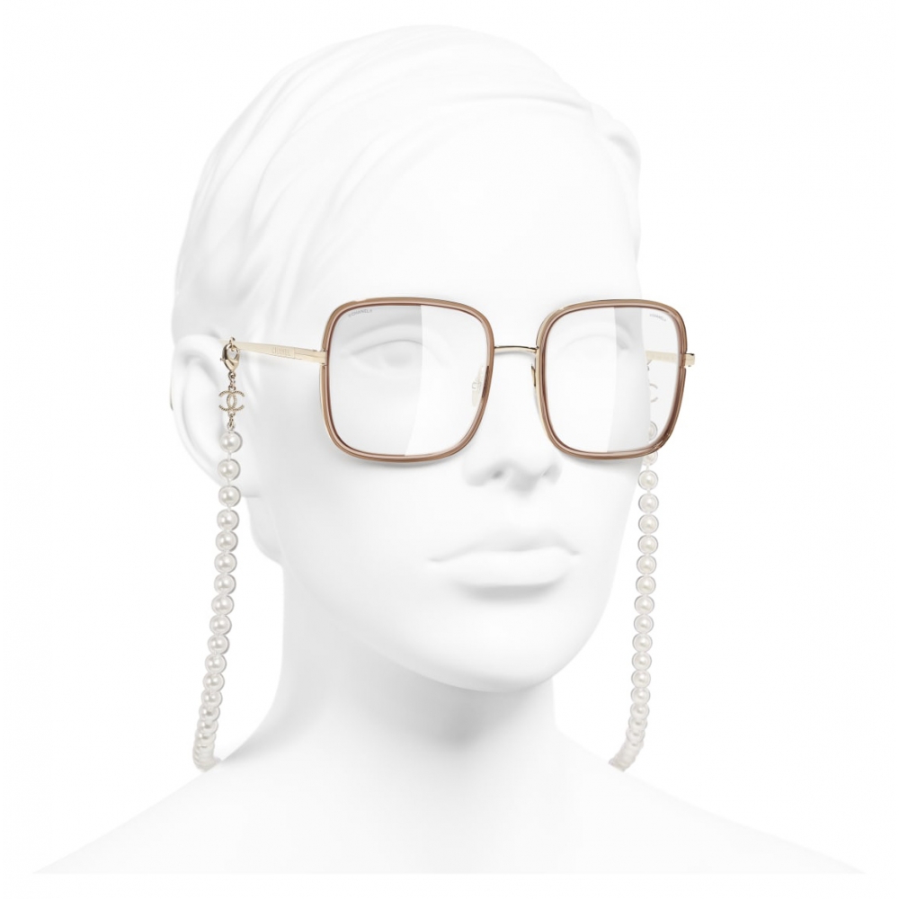 Chanel - Square Sunglasses - Gold Beige Transparent - Chanel Eyewear -  Avvenice