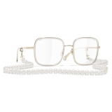 Chanel - Occhiali Quadrati da Sole - Oro Trasparente - Chanel Eyewear